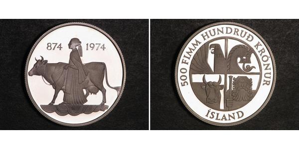 500 Krone Iceland Silver 