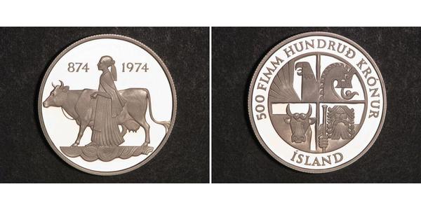 500 Krone Iceland Silver 