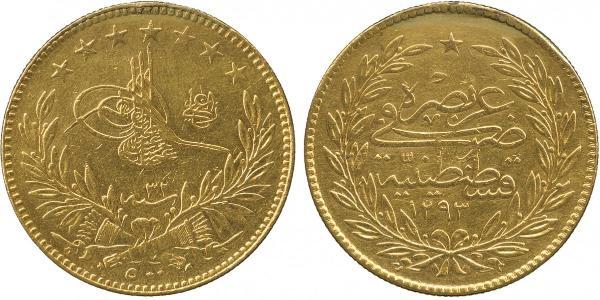 500 Kurush Impero ottomano (1299-1923) Oro Abdul-Hamid II (1842 - 1918)