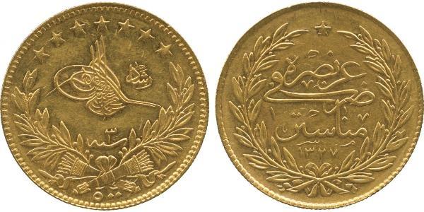 500 Kurush Impero ottomano (1299-1923) Oro Abdul-Hamid II (1842 - 1918)