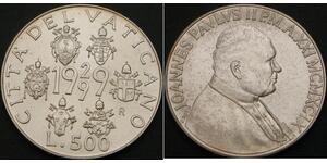 500 Lira Vatican Argent 