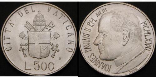 500 Lira Vatican Argent 