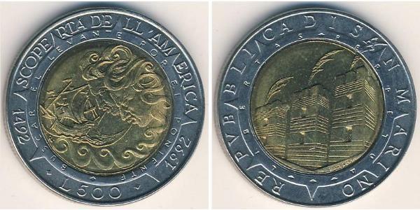 500 Lira Saint-Marin Bilame 