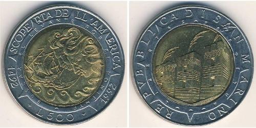 500 Lira San Marino Bimetal 