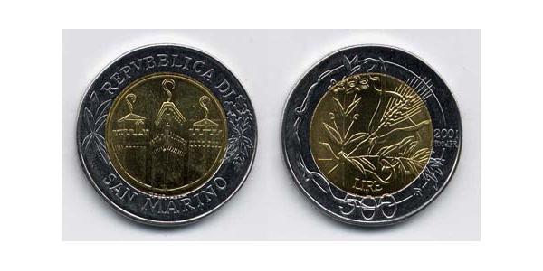 500 Lira San Marino Bimetal 