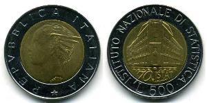 500 Lira Italien Bimetall 
