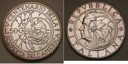 500 Lira Italia Plata 
