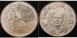 500 Lira Italia Plata 