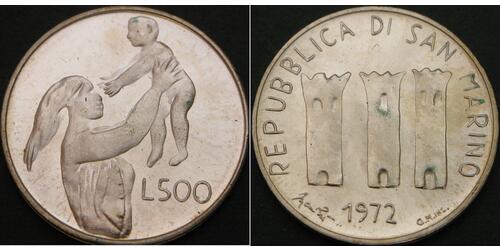 500 Lira San Marino Plata 