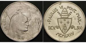 500 Lira Vatican (1926-) Plata 