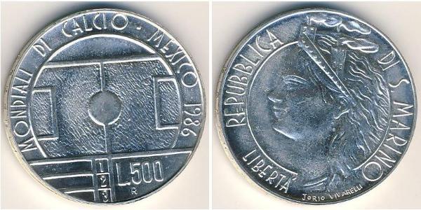 500 Lira San Marino Silber 