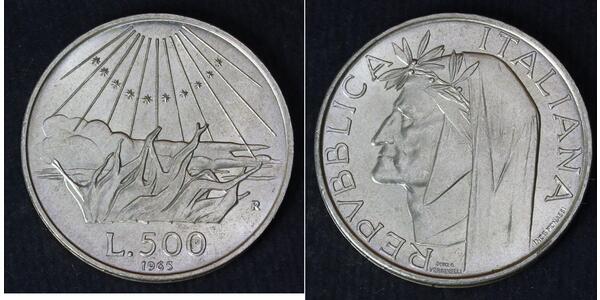500 Lira 意大利 銀 但丁·阿利吉耶里
