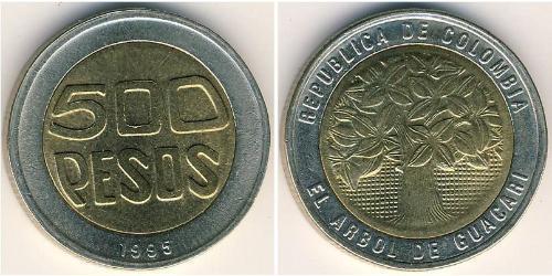 500 Peso Colombia (1886 - ) Bimetal 