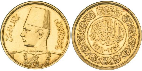 500 Piastre 埃及王國 (1922 - 1953) 金 Farouk I of Egypt (1920 - 1965)