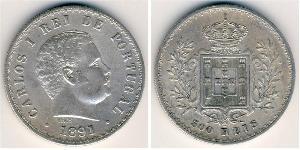 500 Reis Royaume de Portugal (1139-1910) Argent Charles I de Portugal (1863-1908)