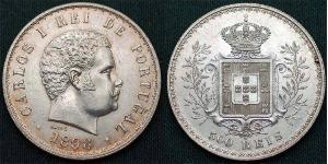 500 Reis Royaume de Portugal (1139-1910) Argent Charles I de Portugal (1863-1908)