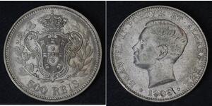 500 Reis Reino de Portugal (1139-1910) Plata Manuel II de Portugal (1889-1932)