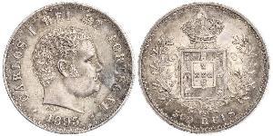 500 Reis Reino de Portugal (1139-1910) Plata Carlos I de Portugal (1863-1908)