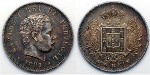 500 Reis Reino de Portugal (1139-1910) Plata Carlos I de Portugal (1863-1908)