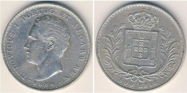 500 Reis Reino de Portugal (1139-1910) Plata 