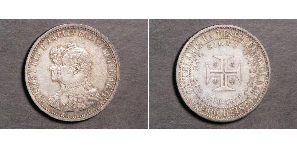 500 Reis Reino de Portugal (1139-1910) Plata Carlos I de Portugal (1863-1908)