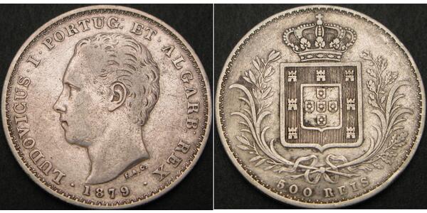 500 Reis Kingdom of Portugal (1139-1910) Silber 