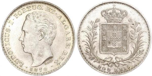 500 Reis Kingdom of Portugal (1139-1910) Silber 