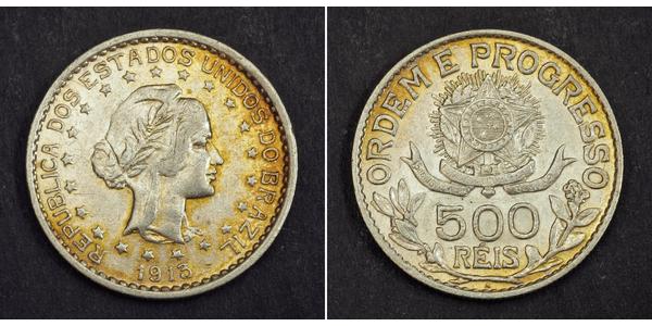 500 Reis Brazil Silver 