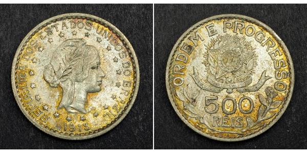 500 Reis Brazil Silver 