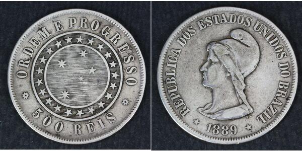 500 Reis Brazil Silver 