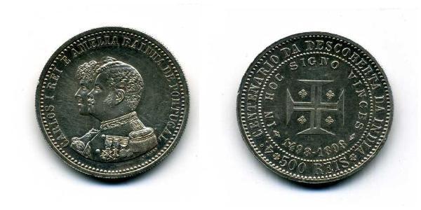 500 Reis 葡萄牙王國 (1139 - 1910) 銀 卡洛斯一世 (葡萄牙)