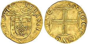 500 Reis / 1 Cruzado  Portugal / Royaume de Portugal (1139-1910) Or Sebastian of Portugal (1554-1578)