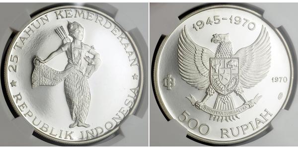 500 Rupiah Indonesia Silver 