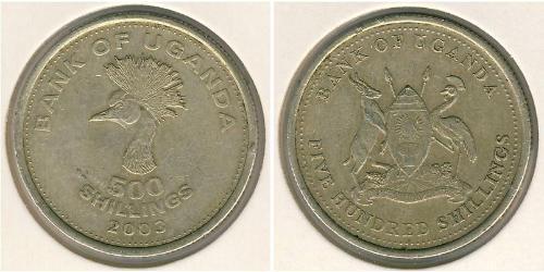 500 Shilling Uganda Níquel/Latón 