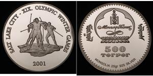 500 Tugrik Mongolia Argento 