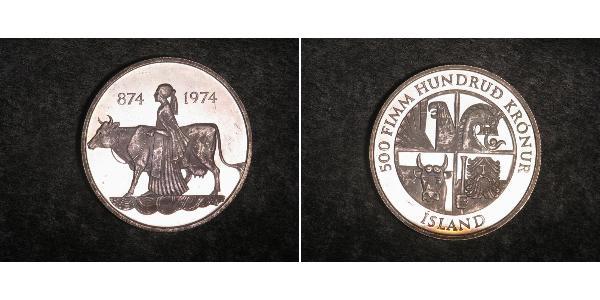 500 Крона Исландия Серебро 