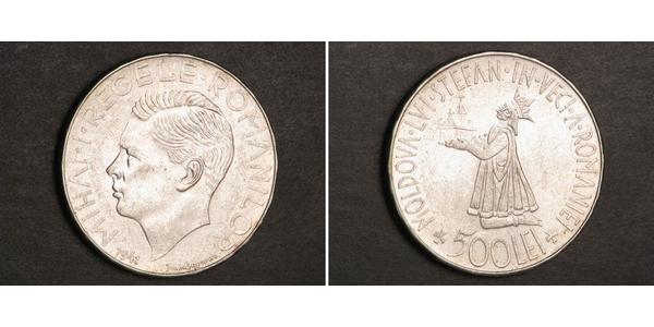 500 Лей Румунія Срібло Michael I of Romania