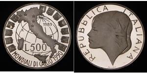 500 Лира Италия Серебро 