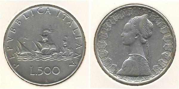 500 Лира Италия Серебро 