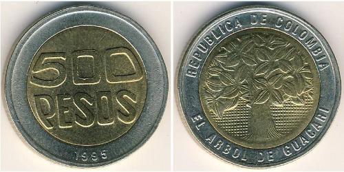 500 Песо Республика Kолумбия Биметалл 