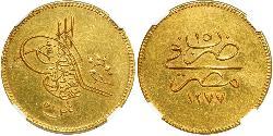 500 Пиастр Египетский хедиват (1867 - 1914) Золото Абдул-Азиз (1830 - 1876)