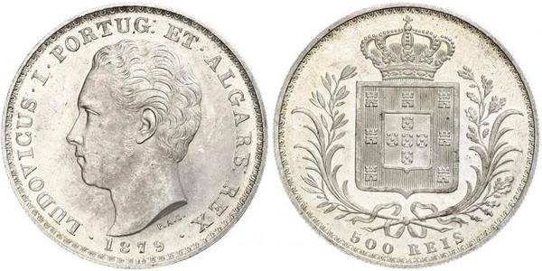 500 Рейс Королевство Португалия (1139-1910) Серебро 