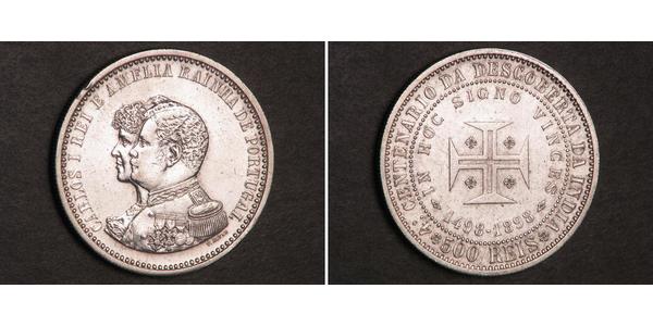 500 Рейс Королевство Португалия (1139-1910) Серебро Карлуш I король Португалии(1863-1908)