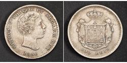 500 Рейс Королівство Португалія (1139-1910) Срібло Peter V of Portugal (1837-1861)