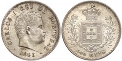 500 Рейс Королівство Португалія (1139-1910) Срібло Карлуш I король Португалії (1863-1908)