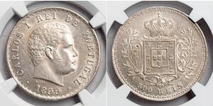 500 Рейс Королівство Португалія (1139-1910) Срібло Карлуш I король Португалії (1863-1908)
