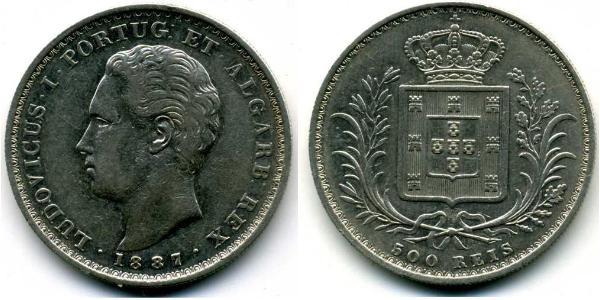 500 Рейс Королівство Португалія (1139-1910) Срібло 