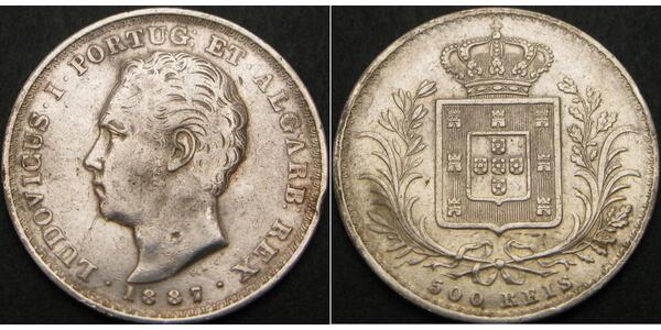 500 Рейс Королівство Португалія (1139-1910) Срібло 