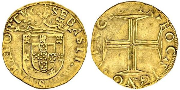 500 Рейс / 1 Крузадо Португалия / Королевство Португалия (1139-1910) Золото Sebastian of Portugal (1554-1578)