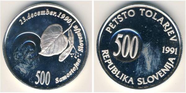 500 Толар Словенія Срібло 